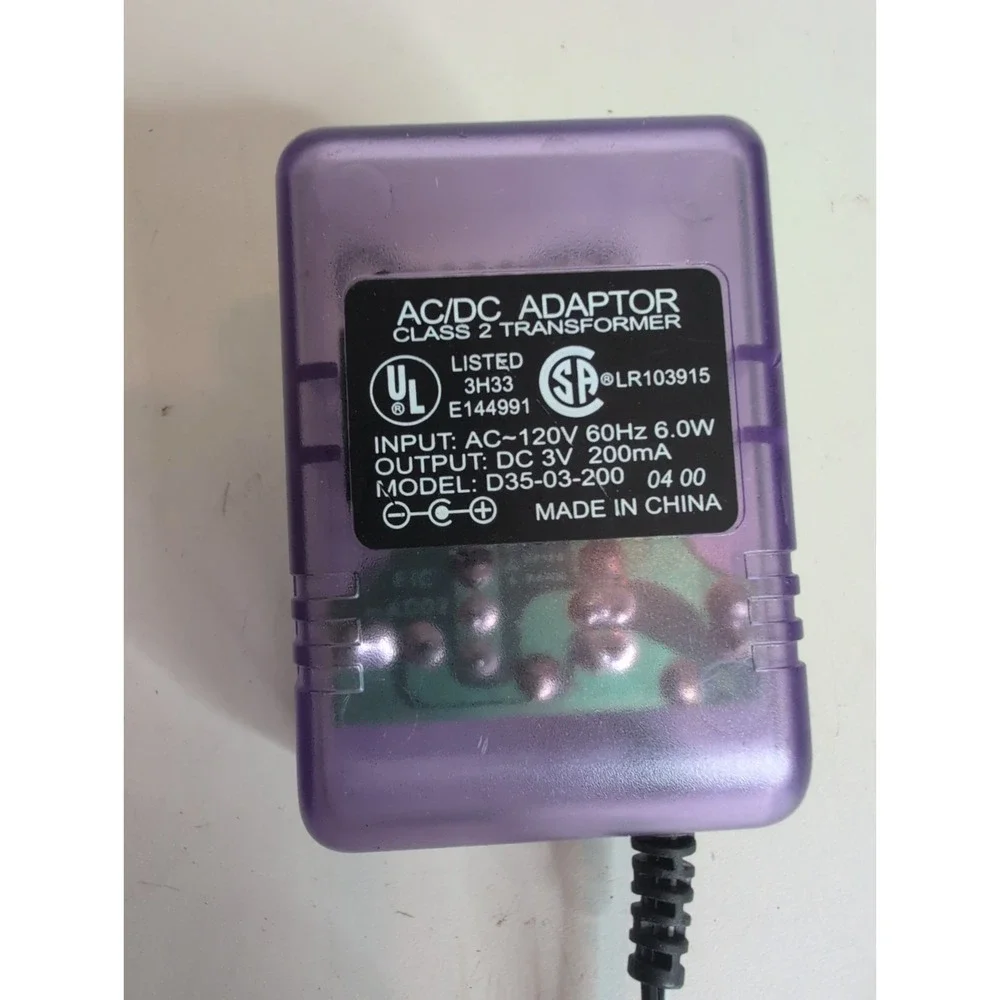 Game Boy Color Purple AC/DC adapter Charger D35-03-200 + Car Charger 4002